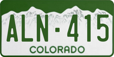 CO license plate ALN415