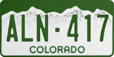 CO license plate ALN417