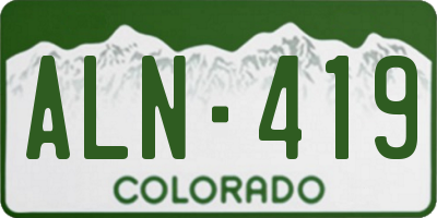 CO license plate ALN419