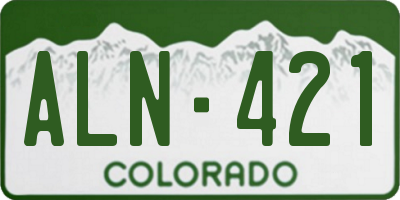 CO license plate ALN421