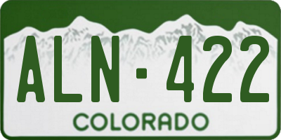 CO license plate ALN422