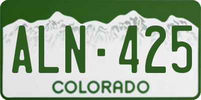 CO license plate ALN425