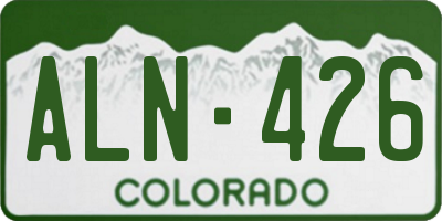 CO license plate ALN426