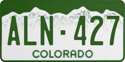CO license plate ALN427