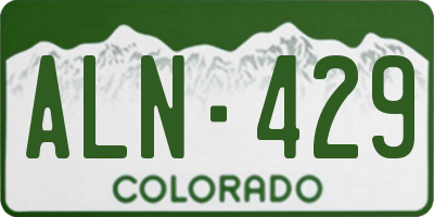 CO license plate ALN429