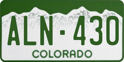 CO license plate ALN430