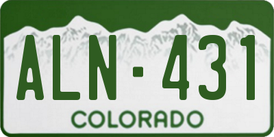 CO license plate ALN431