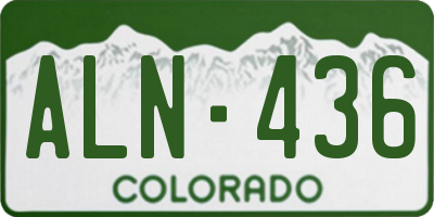 CO license plate ALN436