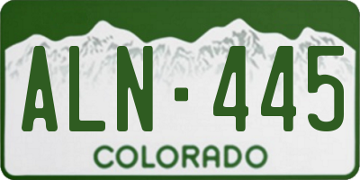 CO license plate ALN445