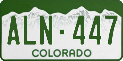 CO license plate ALN447