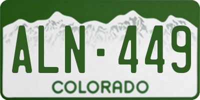CO license plate ALN449