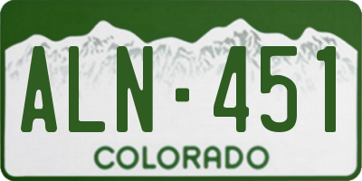 CO license plate ALN451
