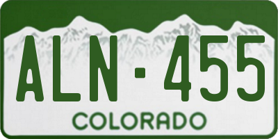 CO license plate ALN455
