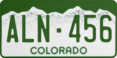 CO license plate ALN456