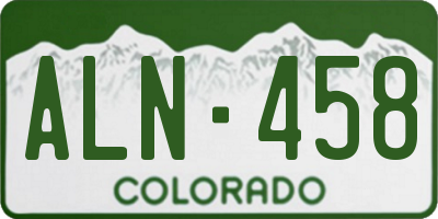 CO license plate ALN458