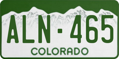 CO license plate ALN465