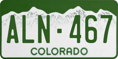 CO license plate ALN467