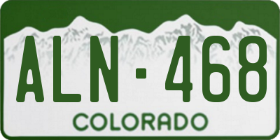 CO license plate ALN468