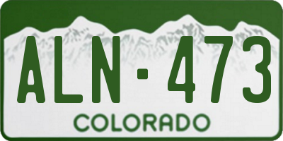 CO license plate ALN473