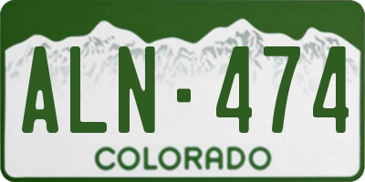 CO license plate ALN474