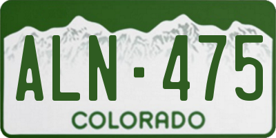 CO license plate ALN475