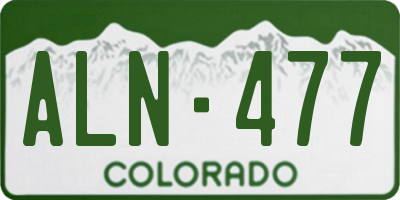 CO license plate ALN477