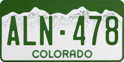 CO license plate ALN478