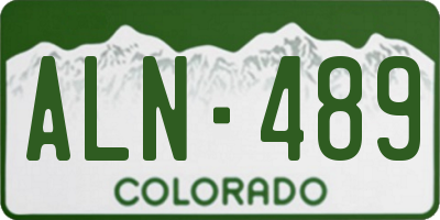 CO license plate ALN489