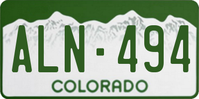 CO license plate ALN494