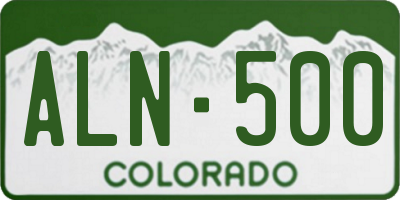 CO license plate ALN500