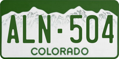 CO license plate ALN504