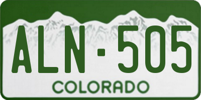 CO license plate ALN505