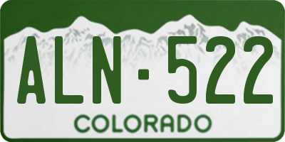 CO license plate ALN522