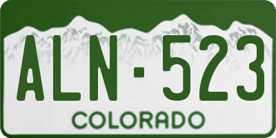 CO license plate ALN523