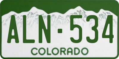 CO license plate ALN534