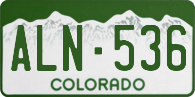 CO license plate ALN536