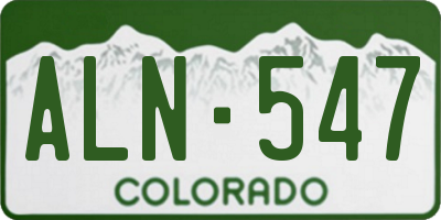 CO license plate ALN547