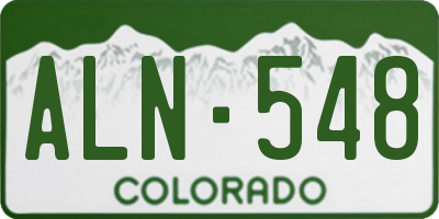 CO license plate ALN548