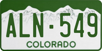 CO license plate ALN549