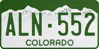 CO license plate ALN552