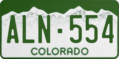 CO license plate ALN554