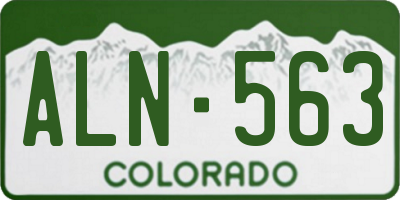CO license plate ALN563