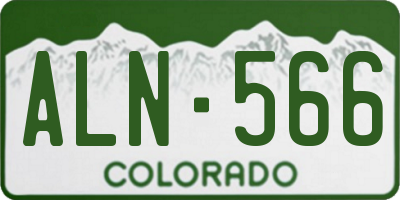 CO license plate ALN566