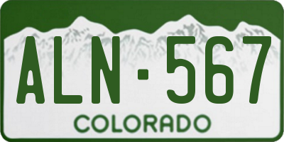 CO license plate ALN567