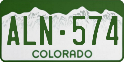 CO license plate ALN574