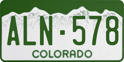 CO license plate ALN578
