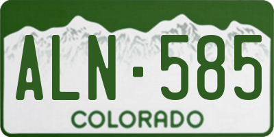 CO license plate ALN585
