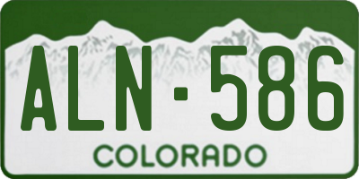 CO license plate ALN586
