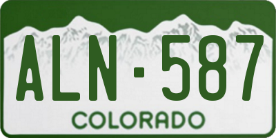 CO license plate ALN587