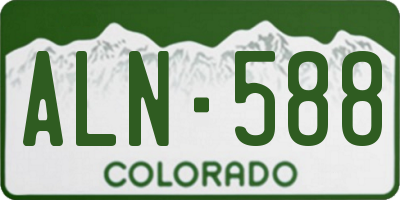 CO license plate ALN588